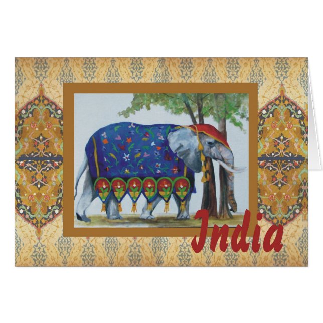 Indien-Elefantkarte #1 (Vorderseite (Horizontal))