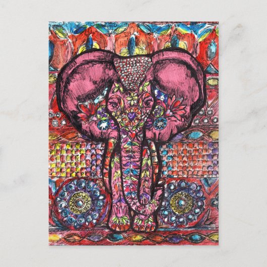 Indien Elephant Postcard Postkarte (Vorderseite)
