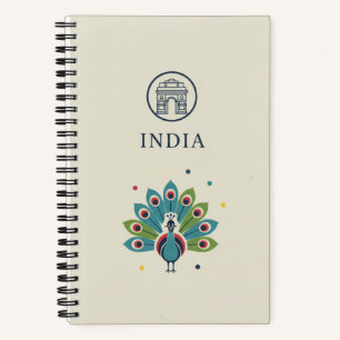 Indien-Erbe & Pfauenfeder-Fotoarchiv Notizblock