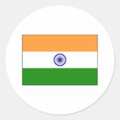 Indien FLAG International Runder Aufkleber (Vorderseite)