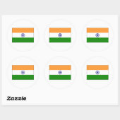 Indien FLAG International Runder Aufkleber (Blatt)