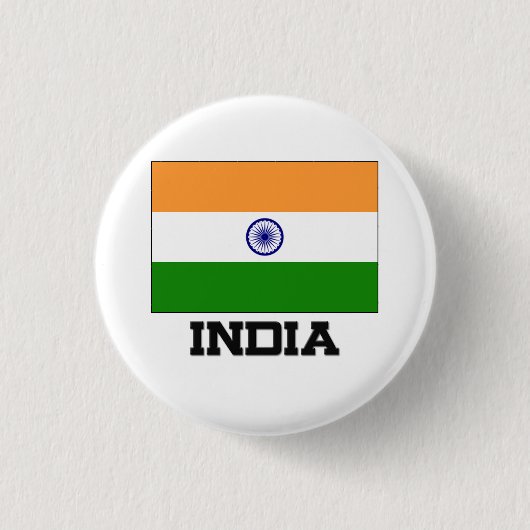 Indien-Flagge Button (Vorderseite)