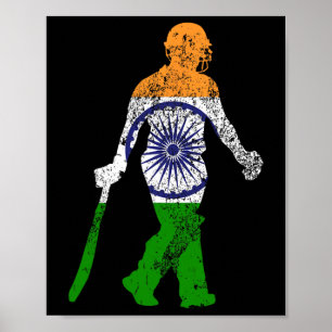 Indien-Flagge Cricket-Team Sports-Jersey passende  Poster