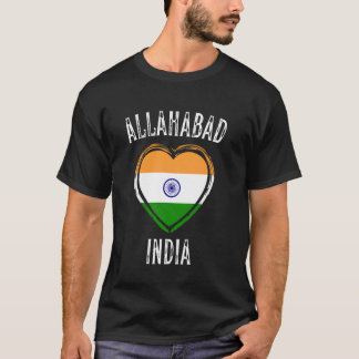 Indien-Flagge Herz Allahabad Stadt T-Shirt