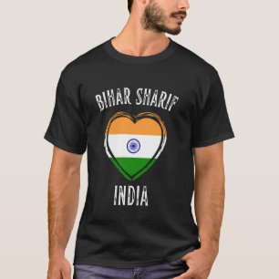 Indien-Flagge Herz Bihar Sharif Stadt T-Shirt