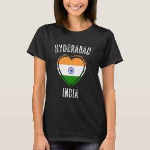 Indien-Flagge Herz Hyderabad Stadt T-Shirt