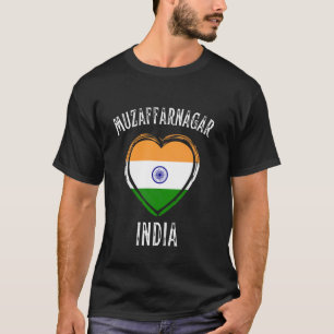 Indien-Flagge Herz Muzaffarnagar Stadt T-Shirt