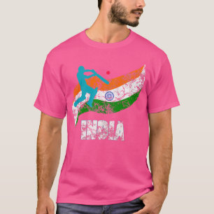 Indien Flagge Indischer Cricket T-Shirt