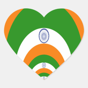 Indien-Flagge Kaleidoskop: Endlose Einheit & Patri Herz-Aufkleber