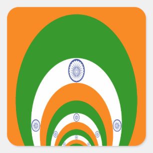 Indien-Flagge Kaleidoskop: Endlose Einheit & Patri Quadratischer Aufkleber