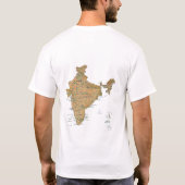 Indien-Flagge + Karte + Text-T - Shirt (Rückseite)