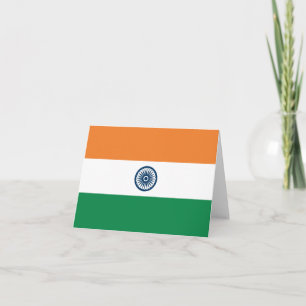 Indien-Flagge Notizkarte Karte