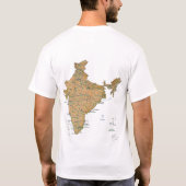 Indien-Flagge und Karten-T - Shirt (Rückseite)