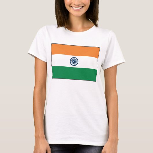 Indien-Flagge x Karte T - Shirt (Vorderseite)