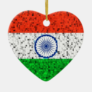 Indien-Flaggen-Glitterverzierung Keramikornament