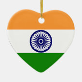 Indien-Flaggen-Herz Keramik Ornament (Vorne)