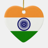 Indien-Flaggen-Herz Keramik Ornament (Hinten)
