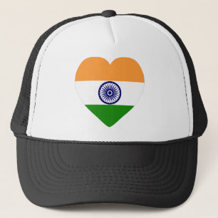 Indien-Flaggen-Herz Truckerkappe