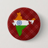 Indien-Flaggen-Karte Größengleich Button (Vorderseite)