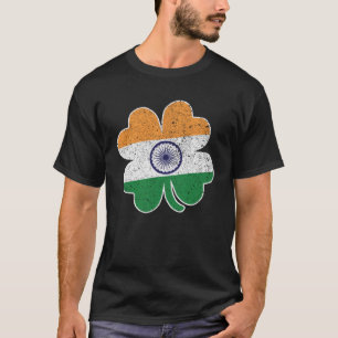 Indien Flaggen Kleeblatt Vier Leaf C St Patrick's  T-Shirt