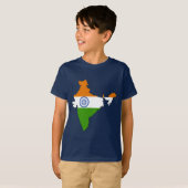Indien-Flaggenkarte T-Shirt (Vorne ganz)