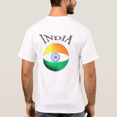 Indien-Flaggenwelttest-Reihenkrickett-shirt T-Shirt (Rückseite)