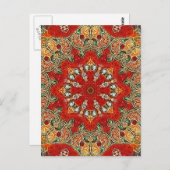 Indien-Fliesen-Mandala Postkarte (Vorne/Hinten)