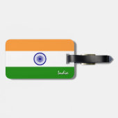 Indien Gepäckmarken, patriotische indische Flagge Gepäckanhänger (Rückseite horizontal)