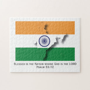 INDIEN   Gesegnete Nation   INDISCHE FLAG Puzzle