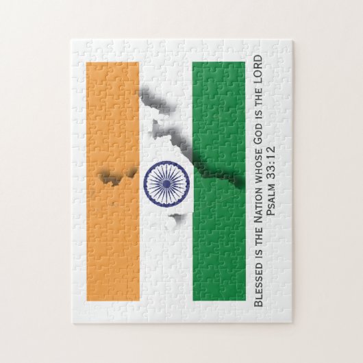 INDIEN | Gesegnete Nation | INDISCHE FLAG Puzzle (Vertikal)