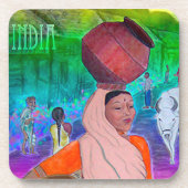 Indien Getränkeuntersetzer (Vorderseite)