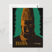 Indien, große Buddha-Statue Postkarte (Vorne/Hinten)