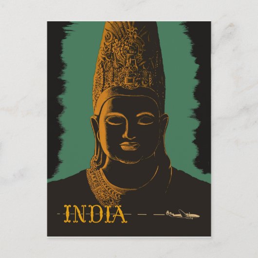 Indien, große Buddha-Statue Postkarte (Vorderseite)