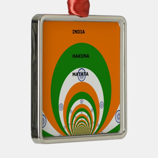 Indien HAKUNA MATATA Silbernes Ornament (Rechts)