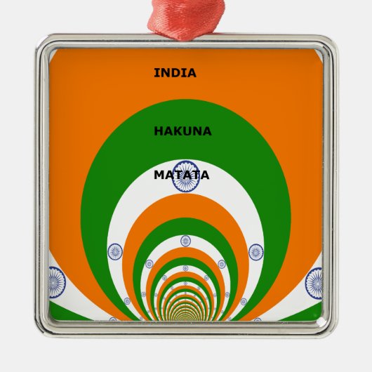 Indien HAKUNA MATATA Silbernes Ornament (Vorne)