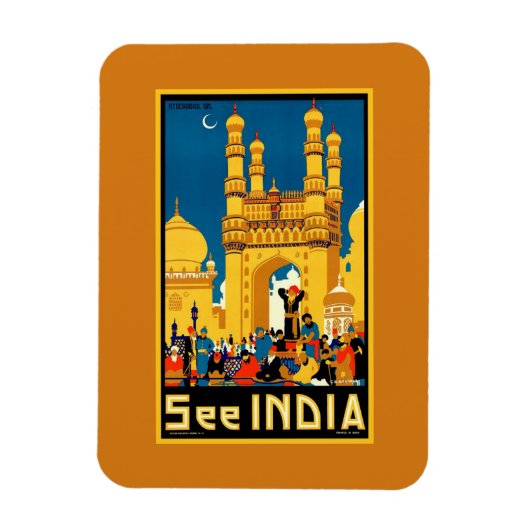 Indien Hyderabad Vintage Reise Magnet (Vertikal)