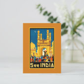 Indien Hyderabad Vintage Reise Postkarte (Stehend Vorderseite)