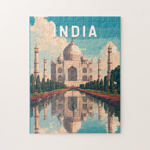 Indien Illustration Reise Kunst Vintage Puzzle