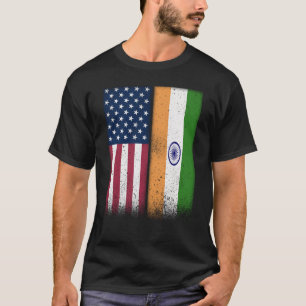 Indien Indische Amerikanische Flaggen Proud USA In T-Shirt