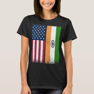 Indien Indische Amerikanische Flaggen Proud USA In T-Shirt