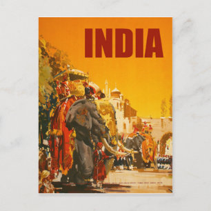 Indien, Indische Elefantenstadt-Parade Postkarte