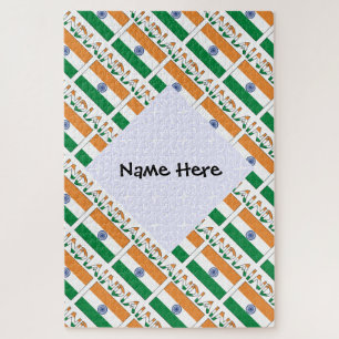 Indien Indische Flagge Kacheln Personalisiert Puzzle