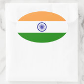 Indien - Indische Nationalflagge Ovaler Aufkleber (Tasche)