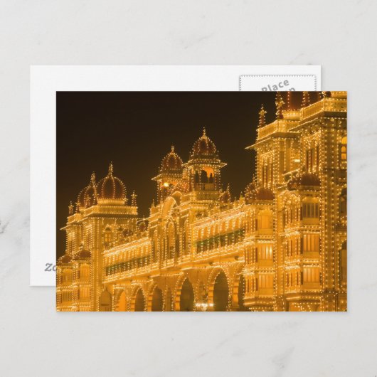 INDIEN, Karnataka, Mysore: Majaraja-Palast (b. 2 Postkarte (Vorne/Hinten)