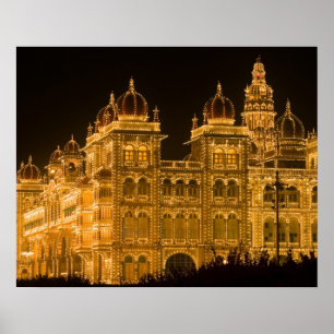 INDIEN, Karnataka, Mysore : Majaraja-Palast (b. Poster