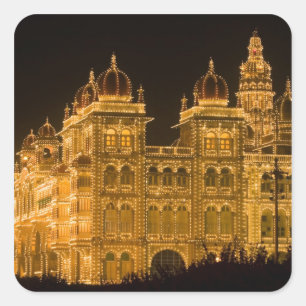 INDIEN, Karnataka, Mysore : Majaraja-Palast (b. Quadratischer Aufkleber