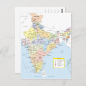 Indien-Karte 2 Postkarte (Vorne/Hinten)