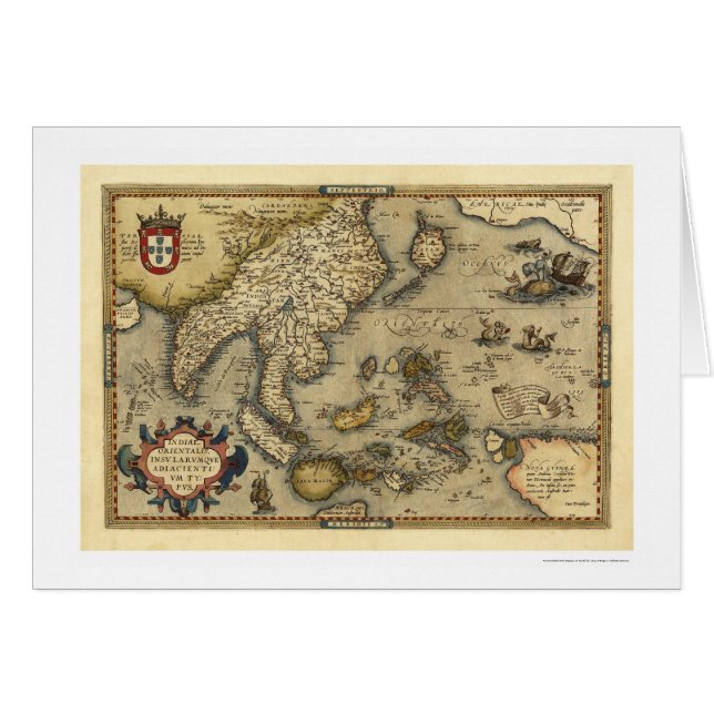 Indien-Karte durch Ortelius 1570 (Vorderseite (Horizontal))