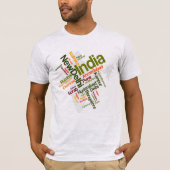 Indien Karte Silhouette Top Cities Word Cloud T - (Vorderseite)