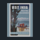 Indien Kashmir Vintage Travel Poster Postkarte<br><div class="desc">Jeder würde Liebe haben,  dieses Vintage indische Reiseplakat mit einer Retro-Abbildung von Kaschmir,  Indien,  zu erhalten!</div>
